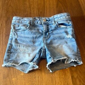 Blue denim shorts